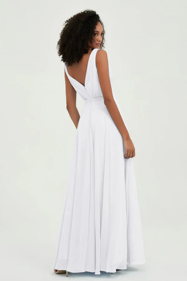Vestido de festa elegante com decote em V