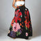 Saia maxi elegante de cintura alta com estampado floral para mulher