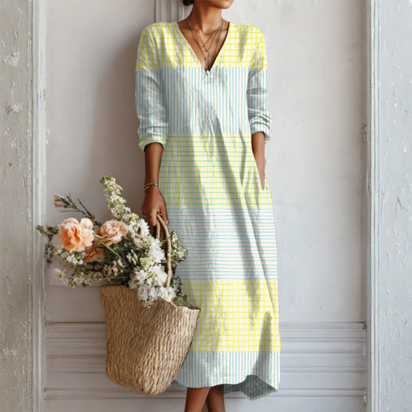 Vestido elegante com padrão abstrato
