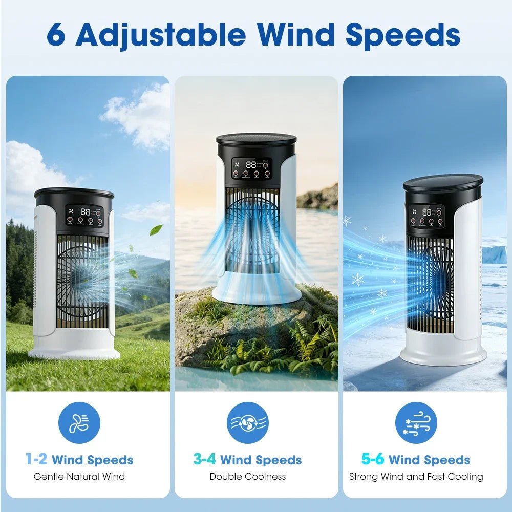 FreshWind 3-i-1 Luftkøler med Luftfugter og LED