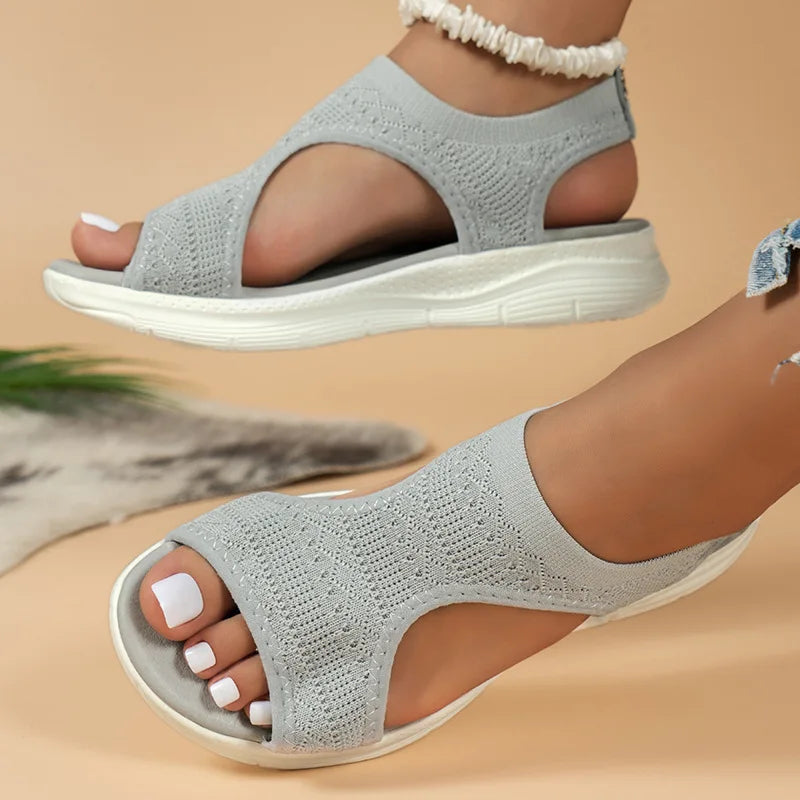 Ortopædiske Sandaler til Dame – Komfortable Flade Sandaler med Åben Tåv