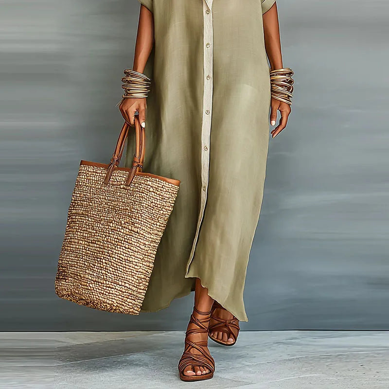 Gemma Linen Long Shirt Summer Dress