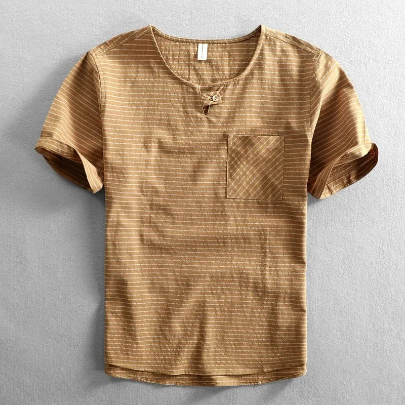 T-shirt rayé en coton Hafford