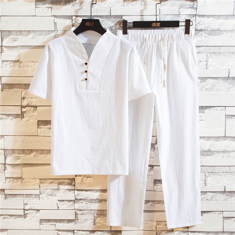 Conjunto Christian Sommer para Hombre – Camiseta de Manga Corta Ligera y Shorts Ajustados para Días Informales
