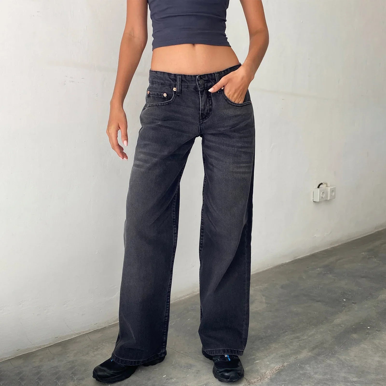 Lavtaljede baggy široké džíny pro ženy | Vintage denimové kalhoty s volným střihem a streetwear vzhledem | Odolná kvalita