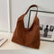 Minimalistisk Skuldertaske i Blødt Ruskind-Look | Rummelig Hobo Taske til Hverdag og Shopping | Letvægts Design med Rem