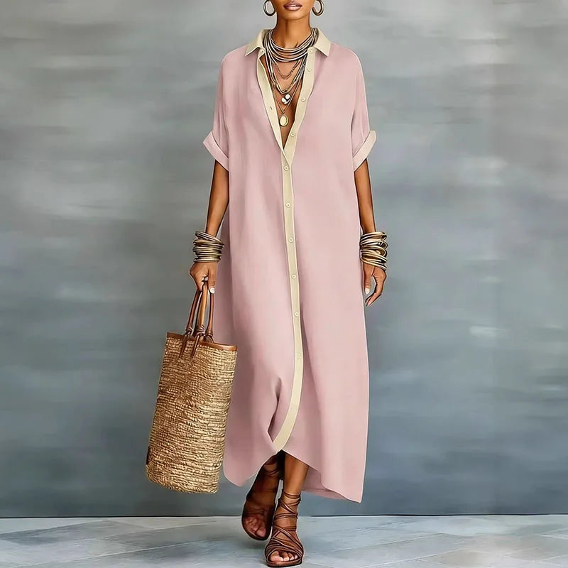 Gemma Linen Long Shirt Summer Dress