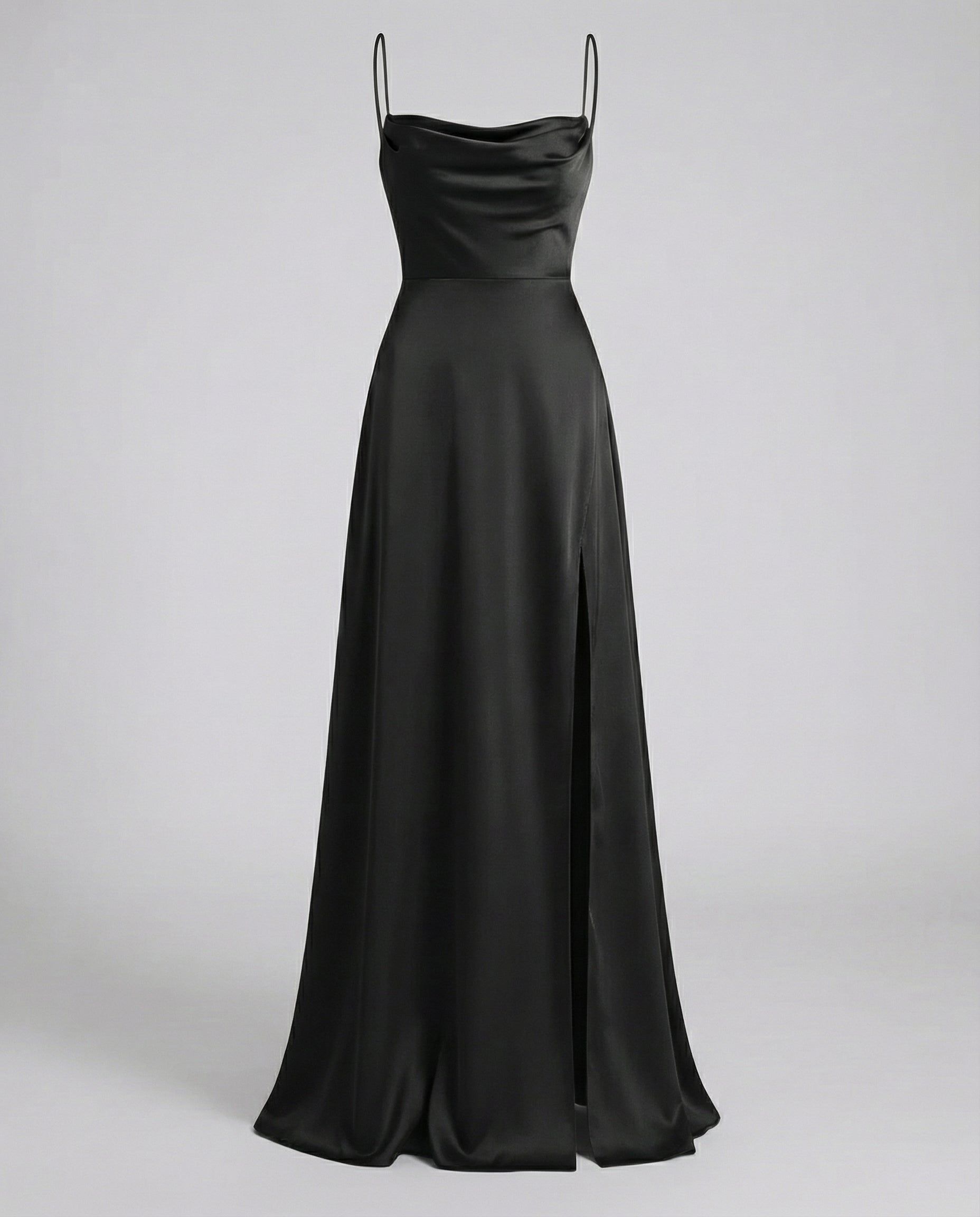 Seiden Maxikleid Damen | Drapierter Ausschnitt & Eleganter Beinschlitz