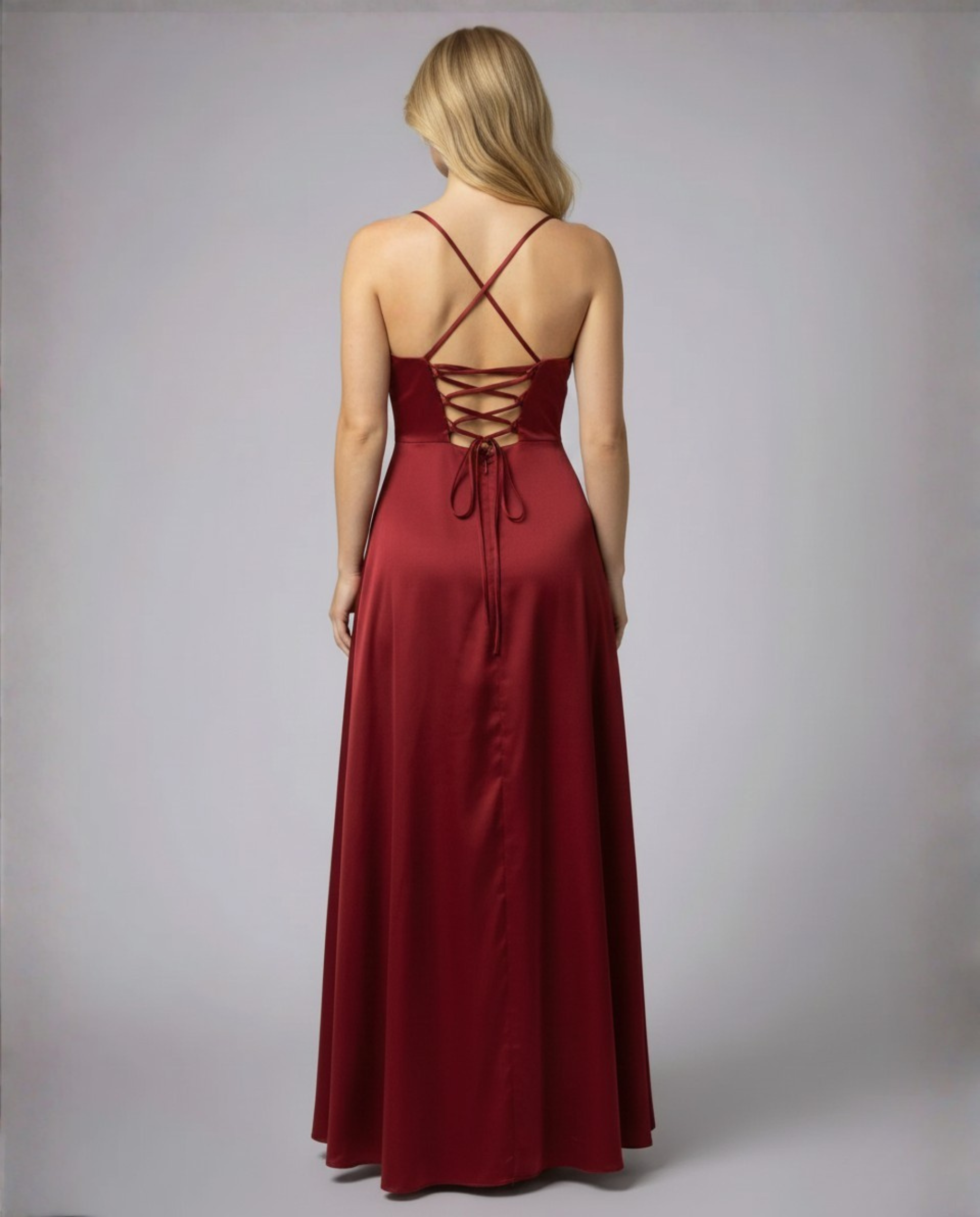 Seiden Maxikleid Damen | Drapierter Ausschnitt & Eleganter Beinschlitz