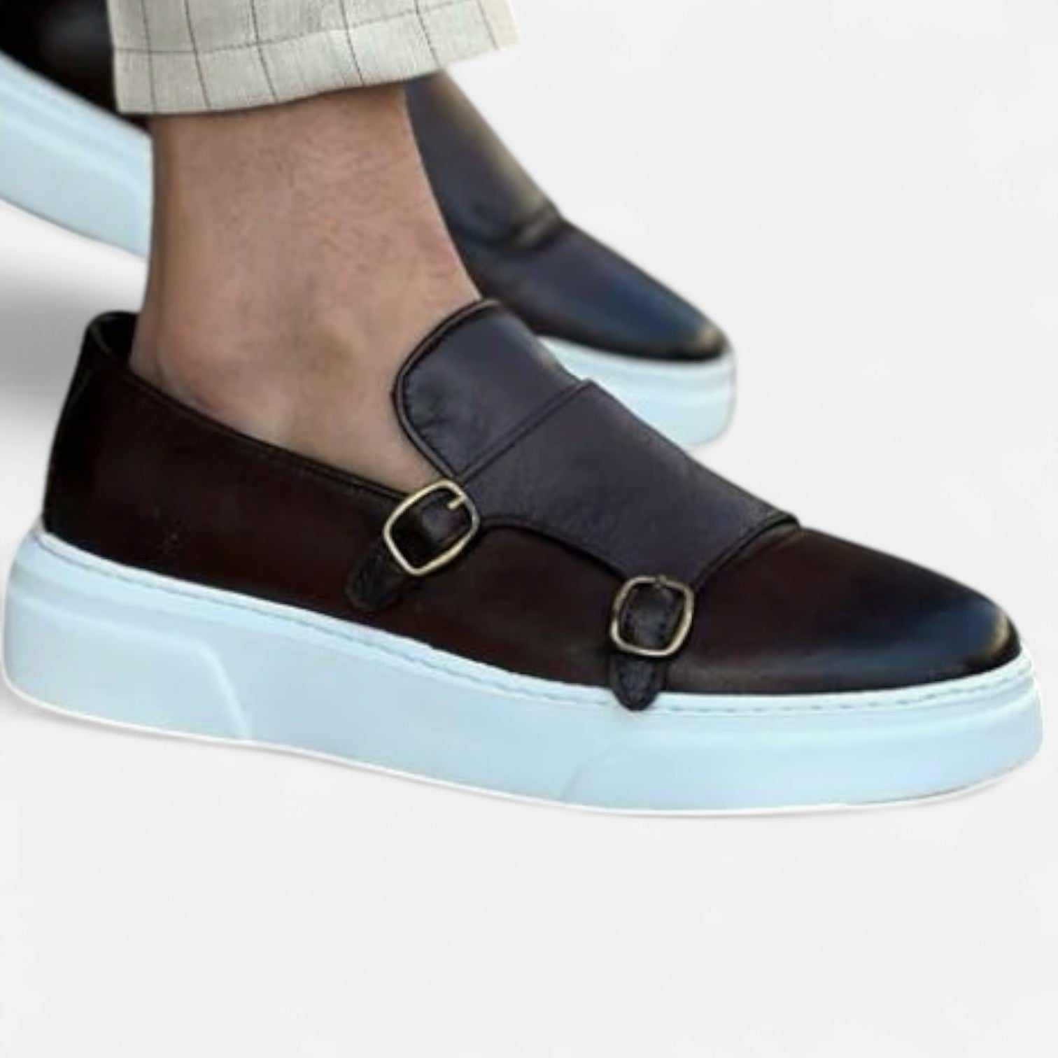 Eliaro Moda | Læderloafers med Dobbelt Spænde til Mænd – Monk Strap-stil med Håndværksmæssig Distinktion og Raffineret Silhuet