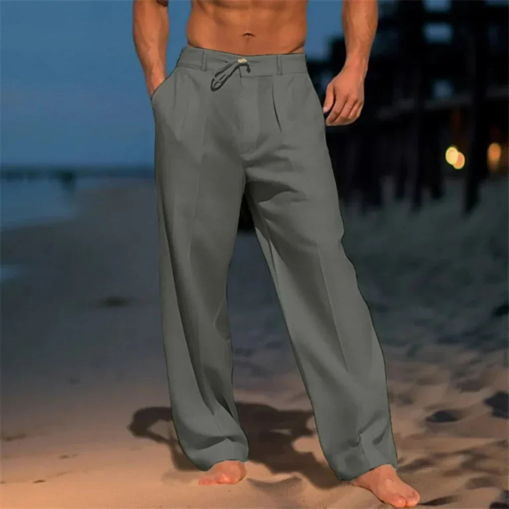 Eleganti pantaloni estivi in lino per uomo