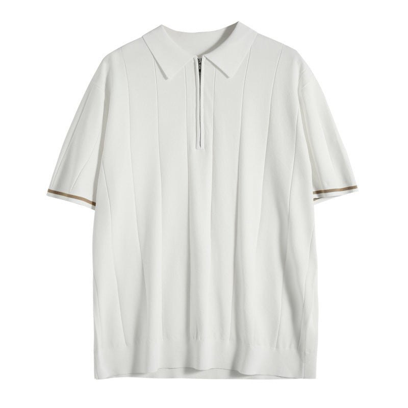 Polo de manga corta con cremallera para hombre