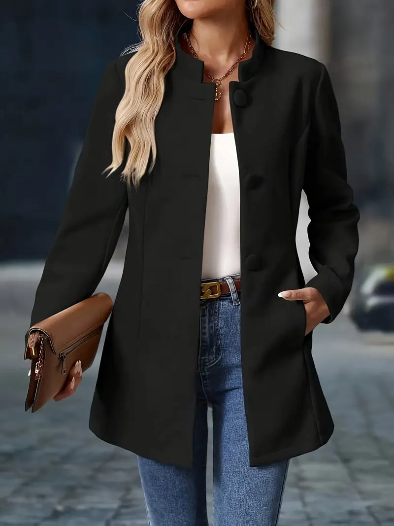 Übergangsjacke Damen | Kurzmantel Damen | Stehkragen & Knöpfe für eleganten Sitz
