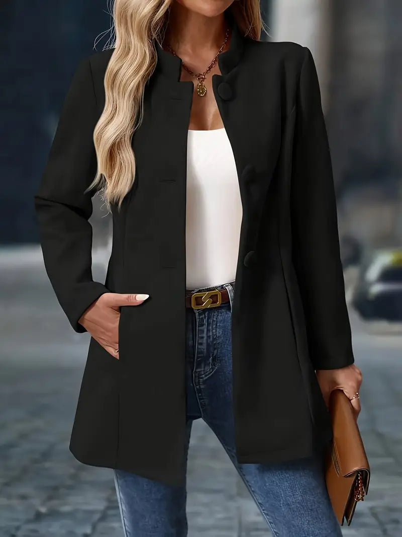 Übergangsjacke Damen | Kurzmantel Damen | Stehkragen & Knöpfe für eleganten Sitz
