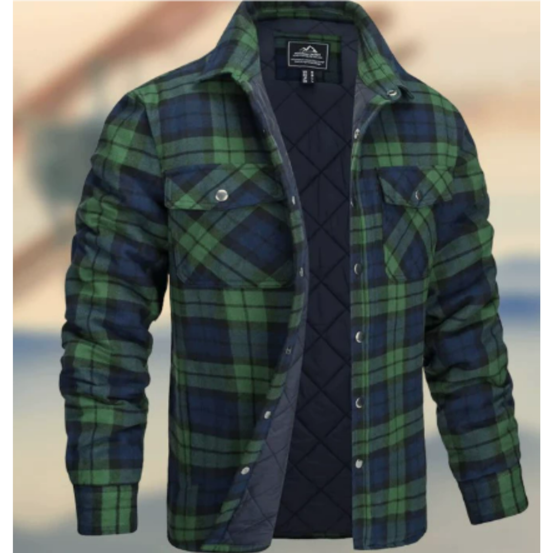 Bellivaro | Herre Flannel Skjorte med Knaplukning | Afslappet Varm Komfort