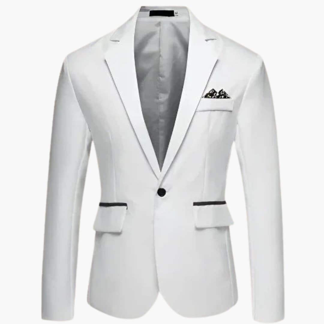 Blazer Masculino com Lapelas Entalhadas e Bolsos com Aba