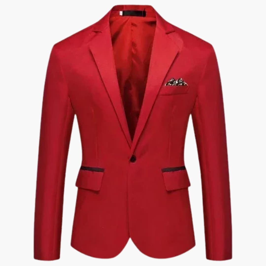 Blazer Masculino com Lapelas Entalhadas e Bolsos com Aba