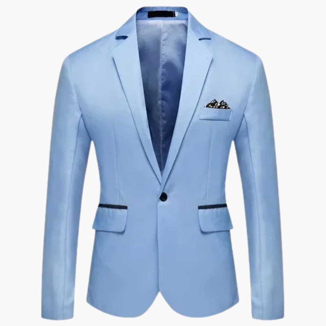 Blazer Masculino com Lapelas Entalhadas e Bolsos com Aba
