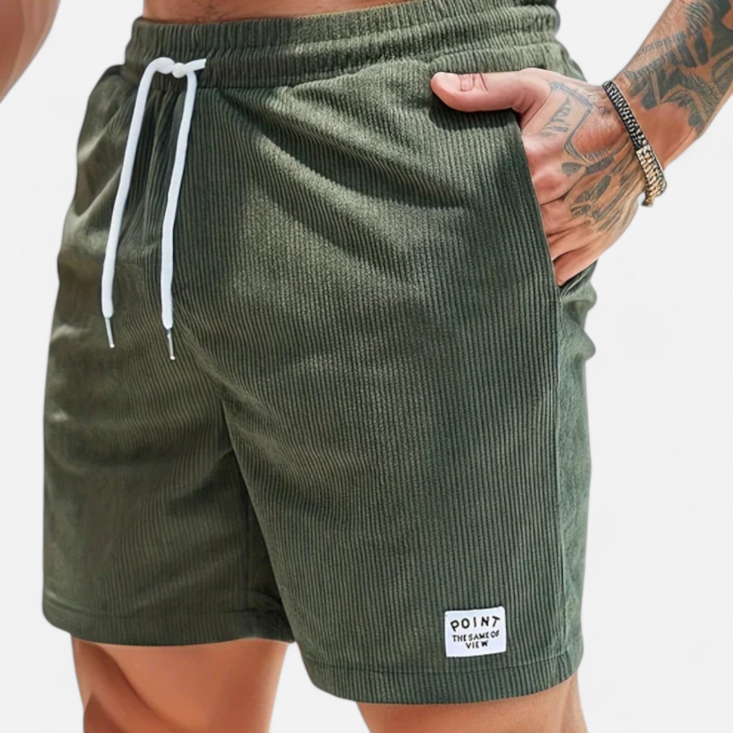 Bellivaro | Herreshorts i blød bomuldsvelour med moderne pasform og sommerkomfort