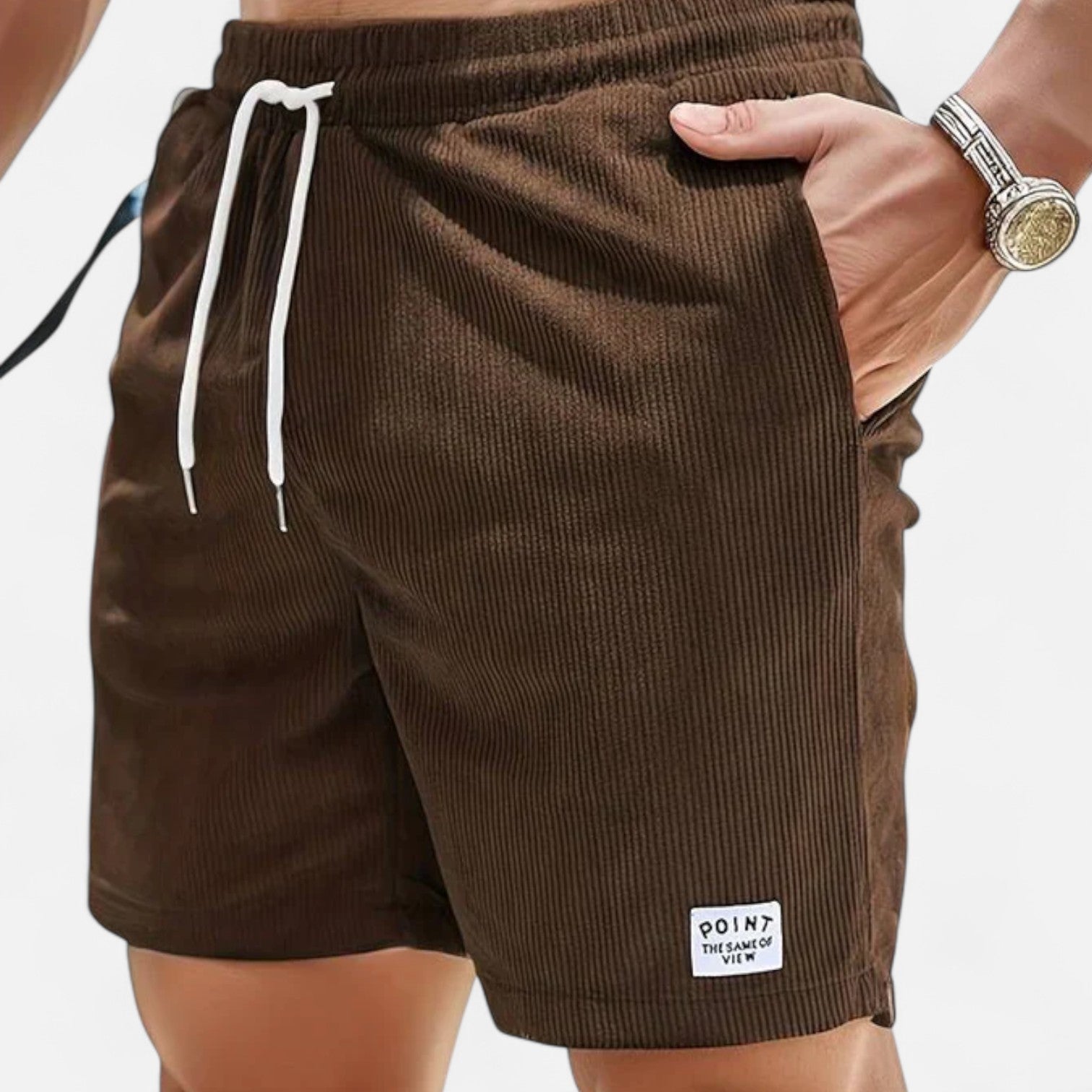 Bellivaro | Herreshorts i blød bomuldsvelour med moderne pasform og sommerkomfort