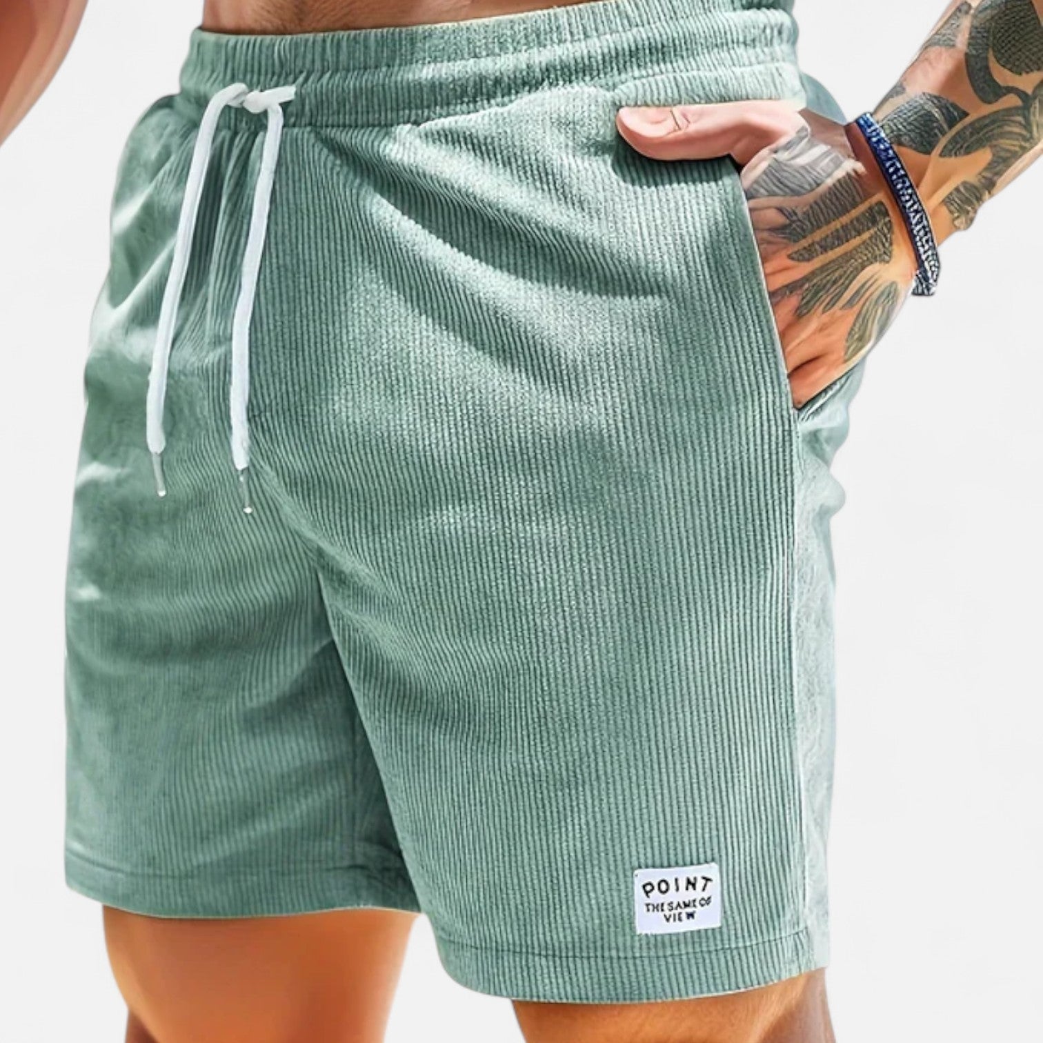 Bellivaro | Herreshorts i blød bomuldsvelour med moderne pasform og sommerkomfort