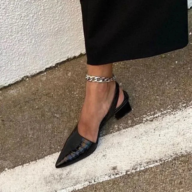 Dame Slingback Pumps med Spids Tå