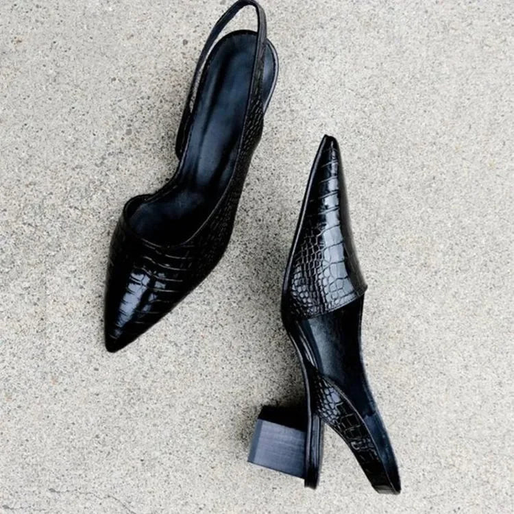 Dame Slingback Pumps med Spids Tå