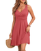Abito Midi Floreale da Donna con Scollo a V Senza Maniche