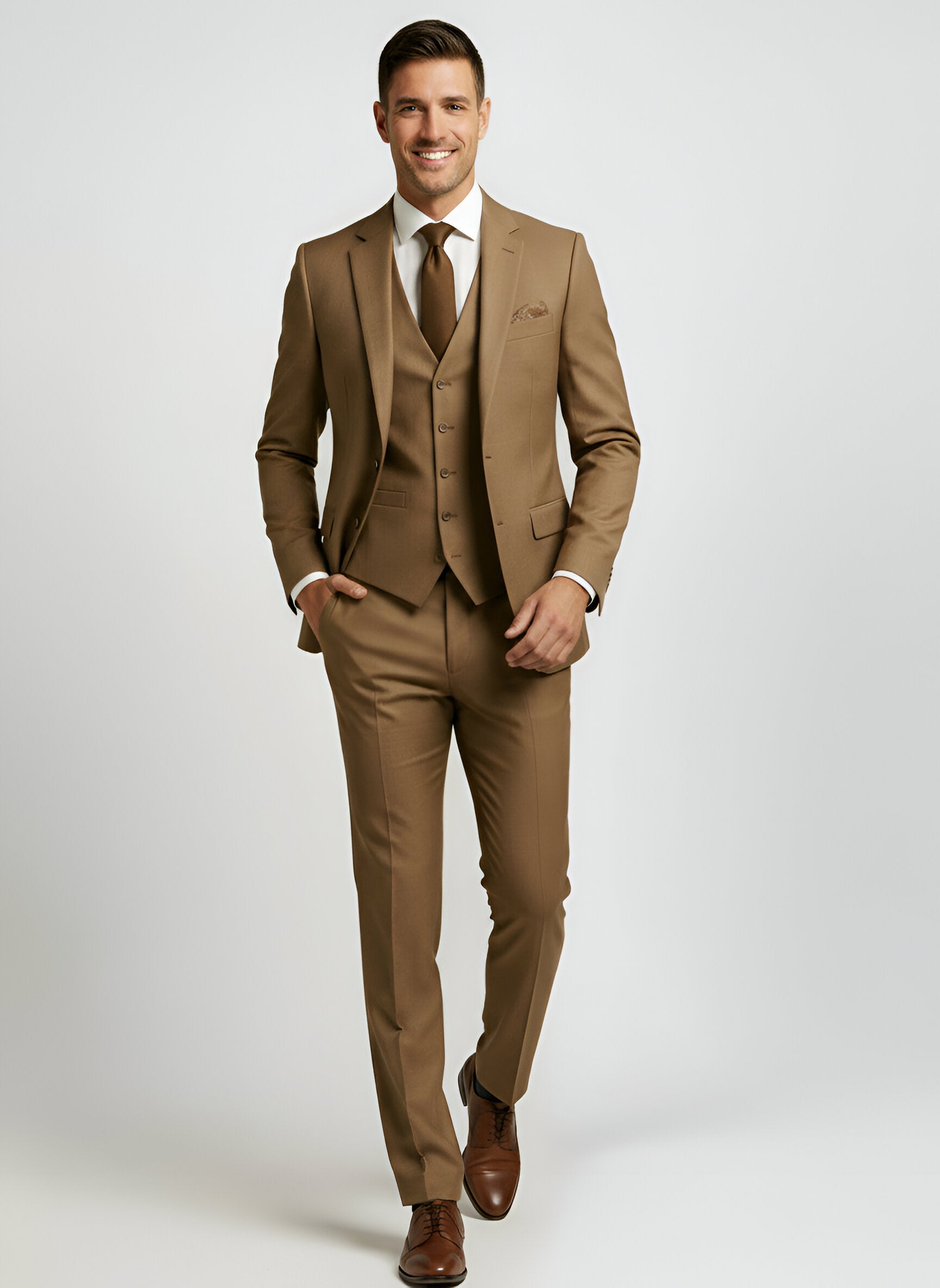 Costume homme Bellivaro en mélange de laine coupe slim avec gilet et veste