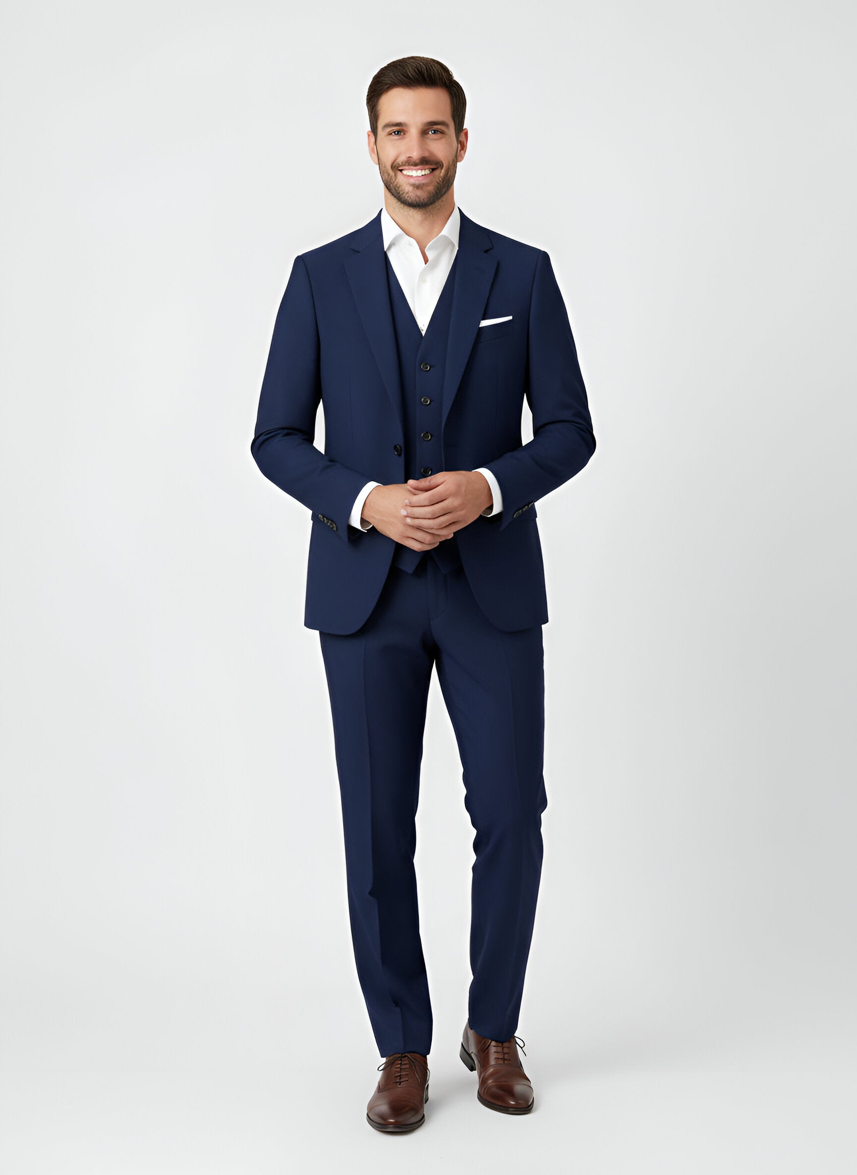 Costume homme Bellivaro en mélange de laine coupe slim avec gilet et veste