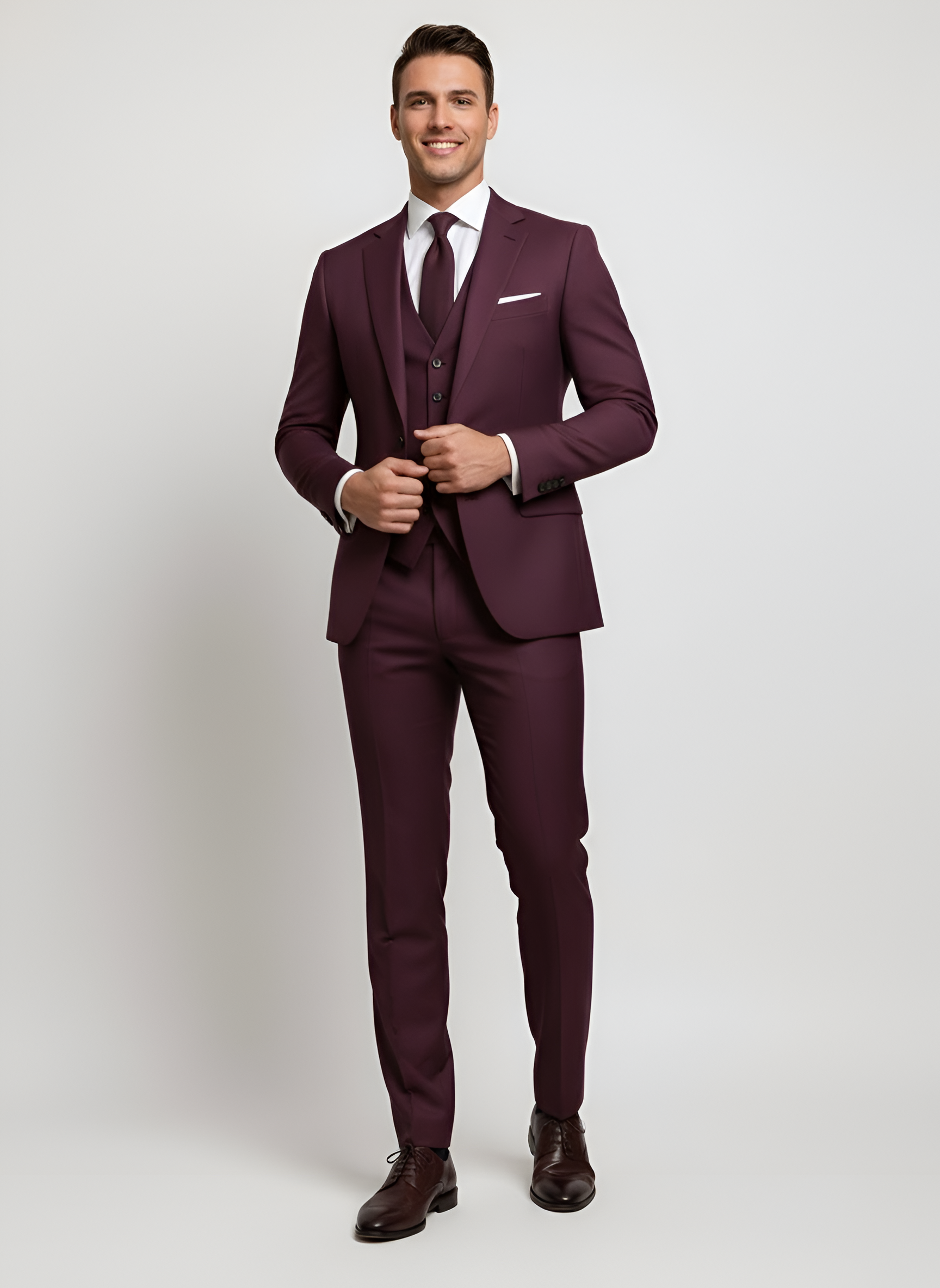 Costume homme Bellivaro en mélange de laine coupe slim avec gilet et veste
