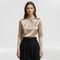Pleated blouse for women with high neck for formal and elegant use