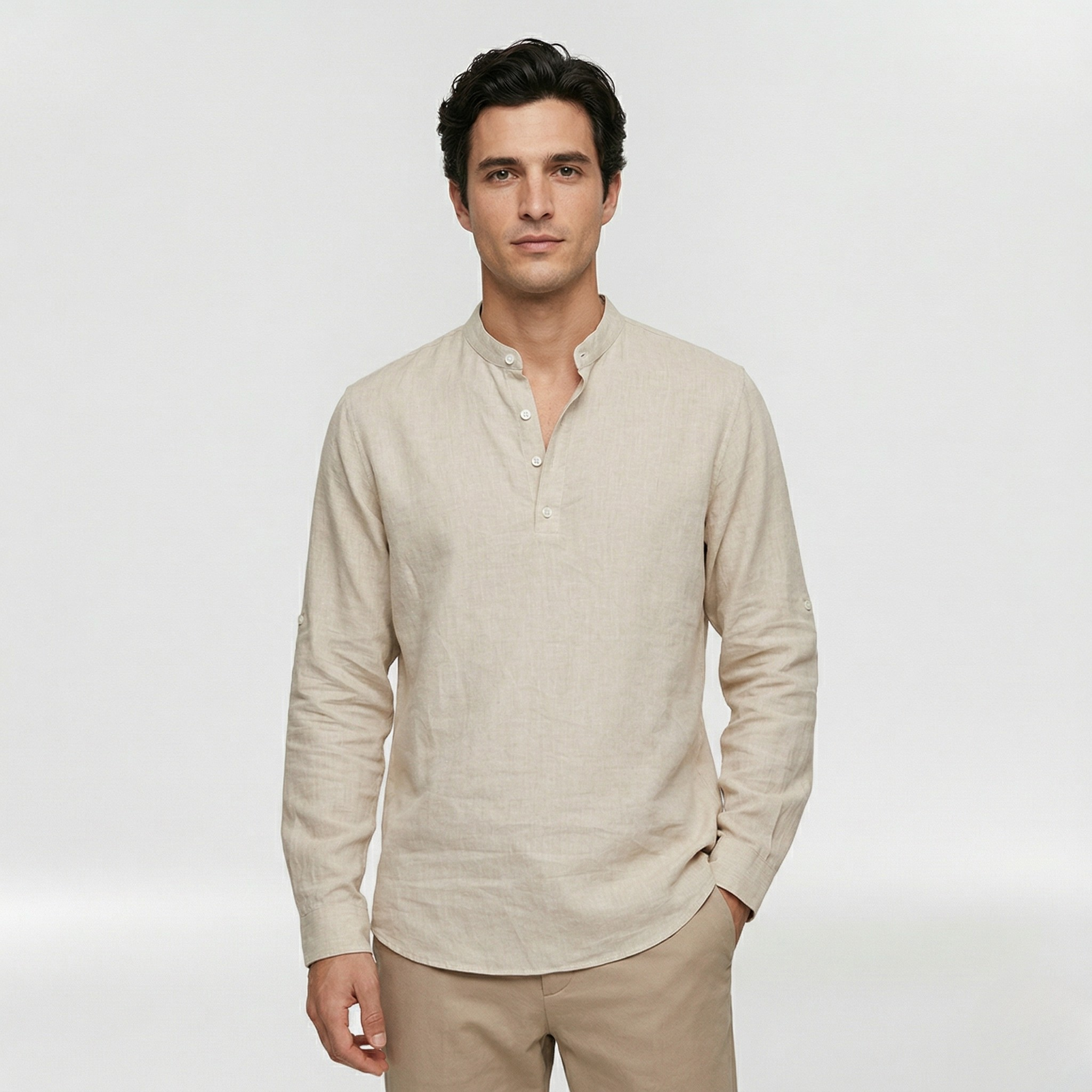 Elegant herreskjorte med krave i let og afslappet design til hverdagsbrug