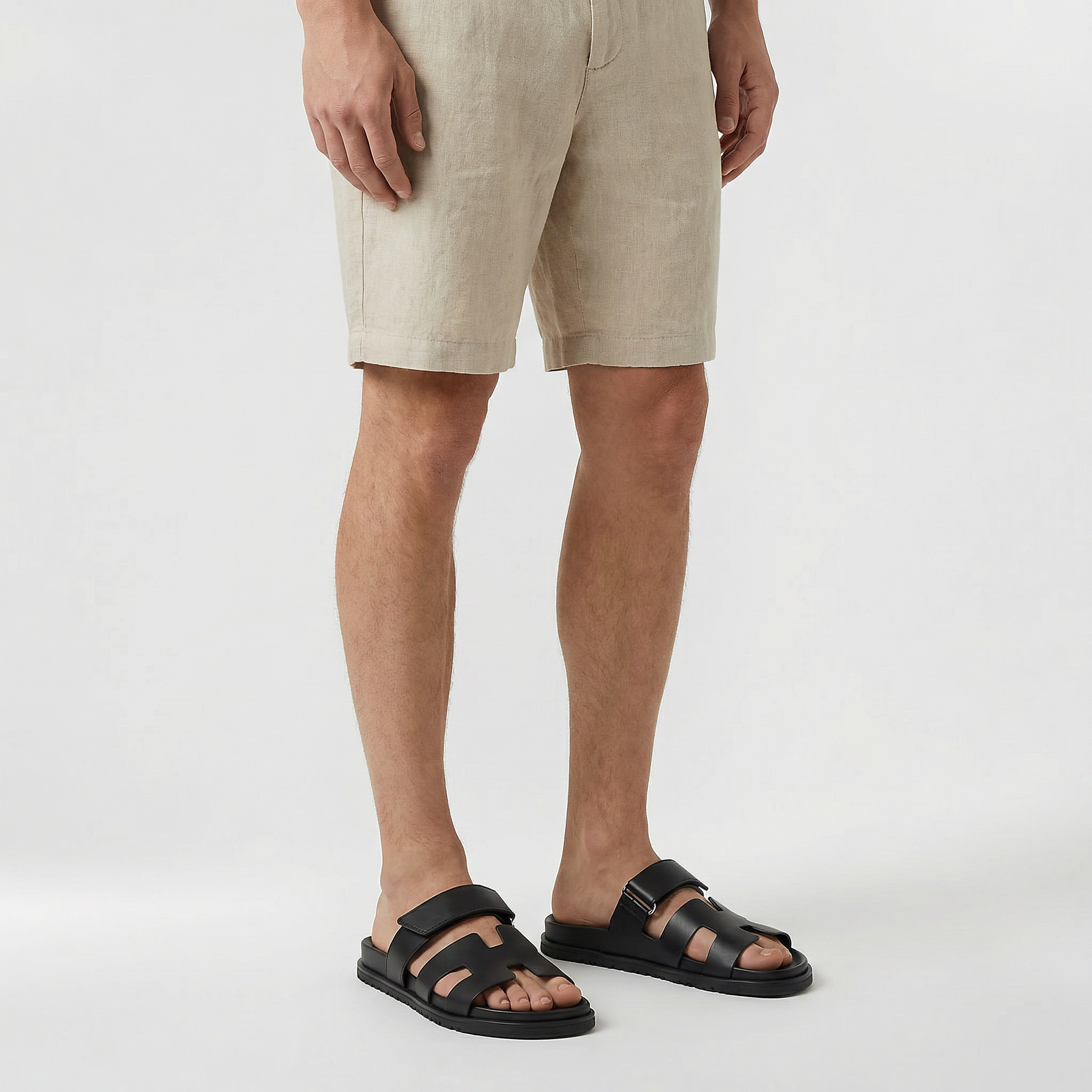 Komfortable hjemmesandaler til mænd med åbent design og let pasform til hverdagsbrug