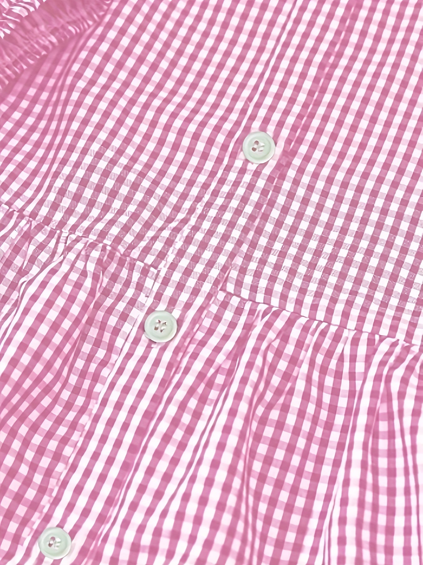 Dame Minikjole med Gingham-Mønster og Flæser