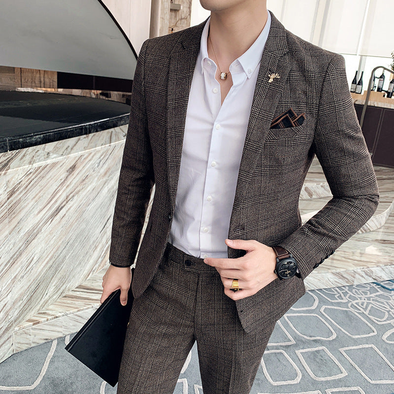Bellivaro | Herre Slim Fit Jakkesæt med Stjernemønster – Elegant To-Del Sæt til Alle Anledninger