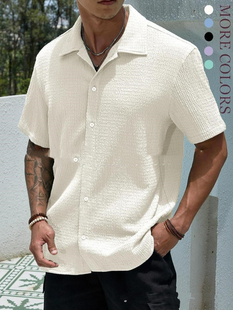 Camisa Casual Masculina Jay – Camisa Curta Moderna para Verão, Férias e Dia a Dia