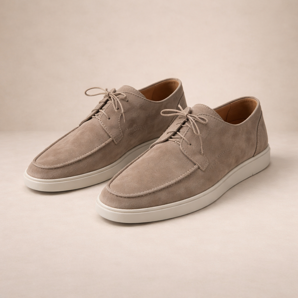 Herre Loafers i Ruskind med Snørelukning – Regular Fit