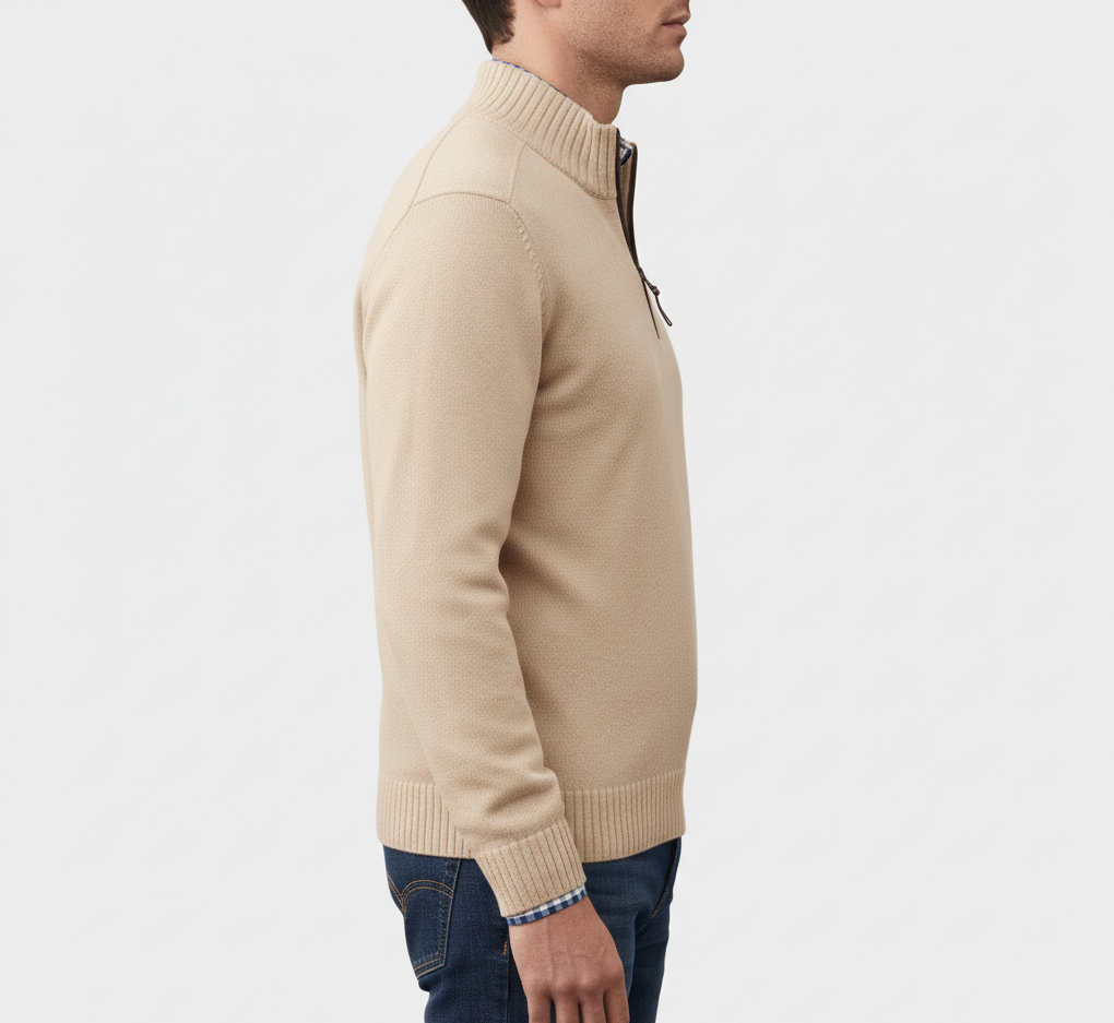 Bellivaro ανδρικό ημίκλειστο πλεκτό πουλόβερ από βαμβάκι