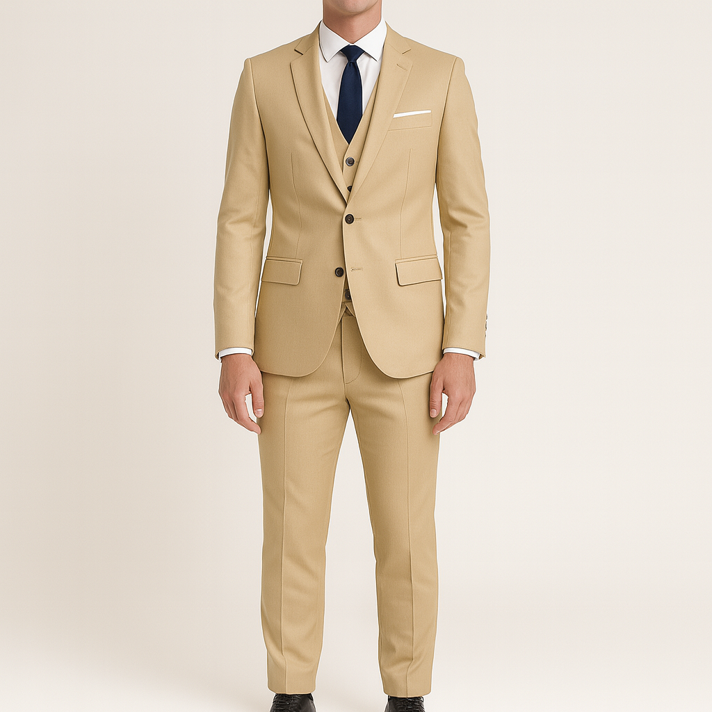 Bellivaro herre jakkesæt med blazer, vest og bukser – klassisk slim fit
