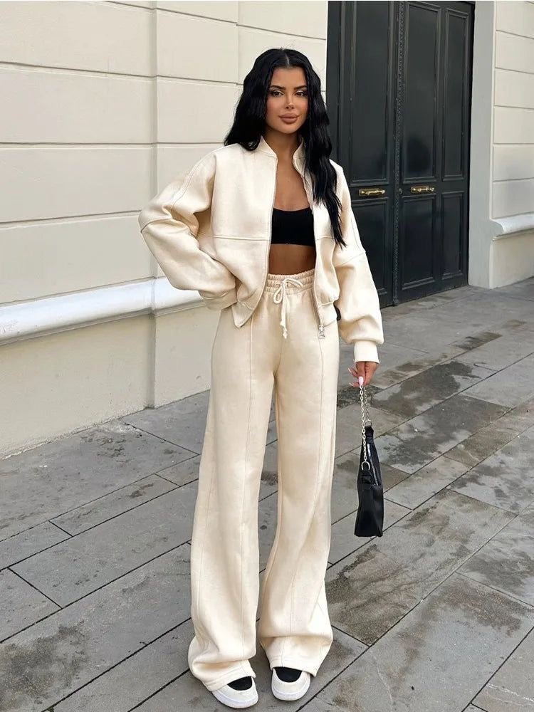 Oversized Tracksuit Sæt til Kvinder med Bomberjakke