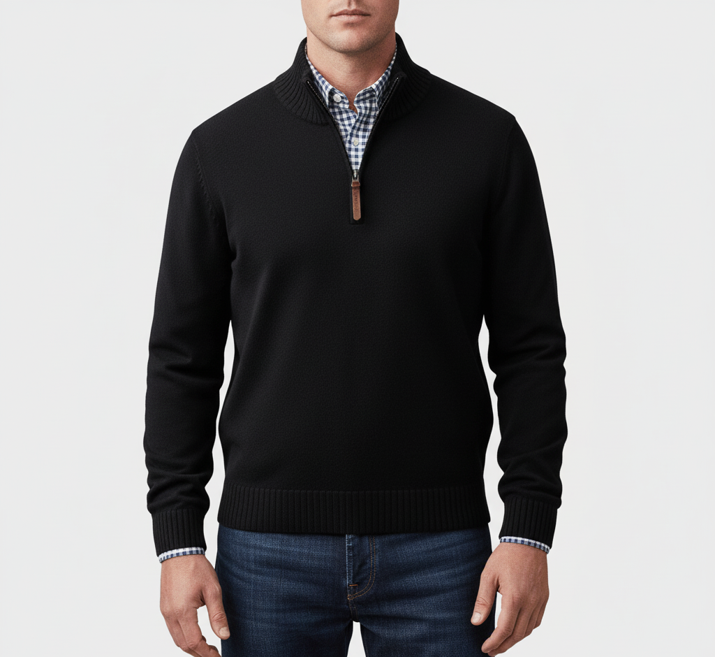 Bellivaro ανδρικό ημίκλειστο πλεκτό πουλόβερ από βαμβάκι