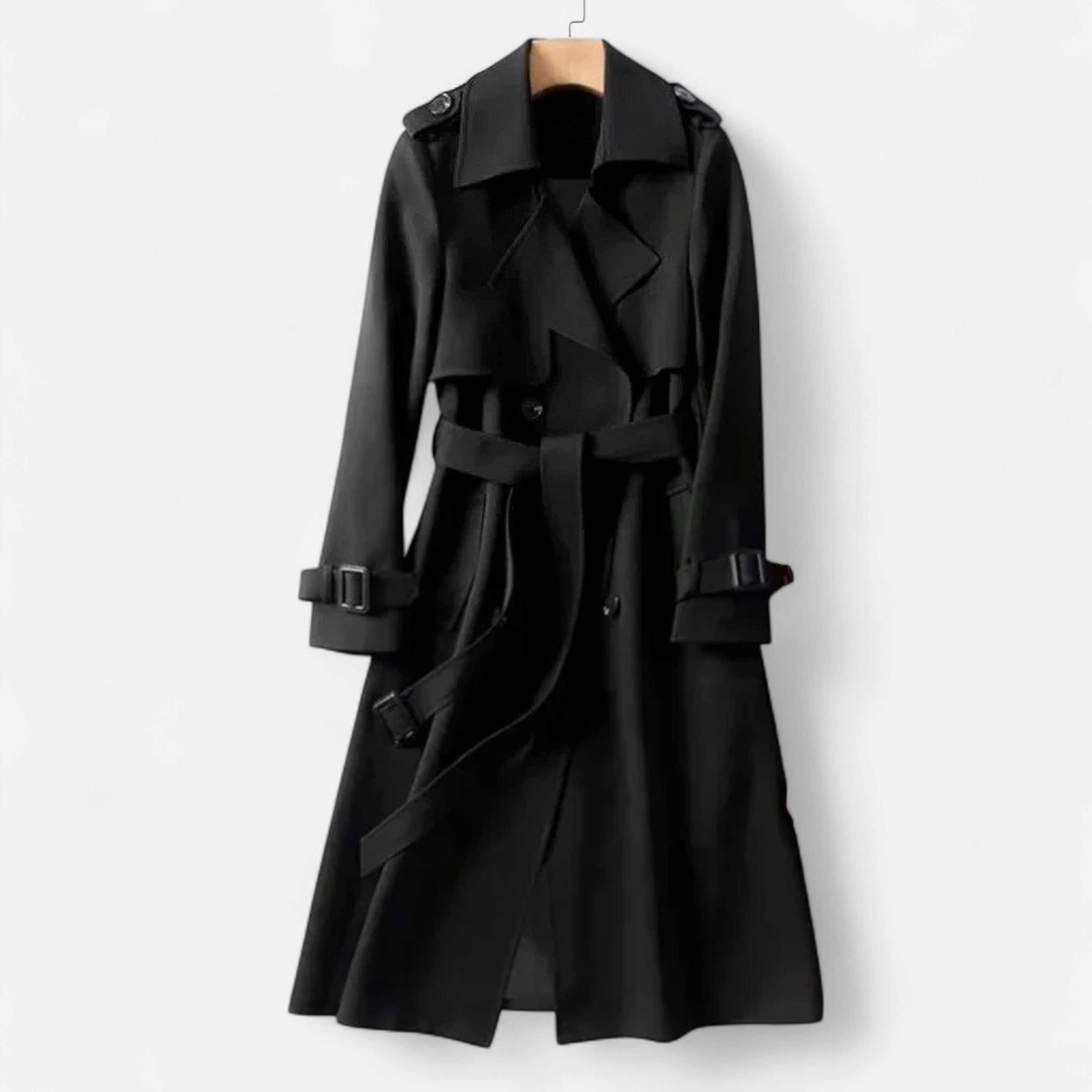 Damen Trenchcoat mit Gürtel – Langer Mantel