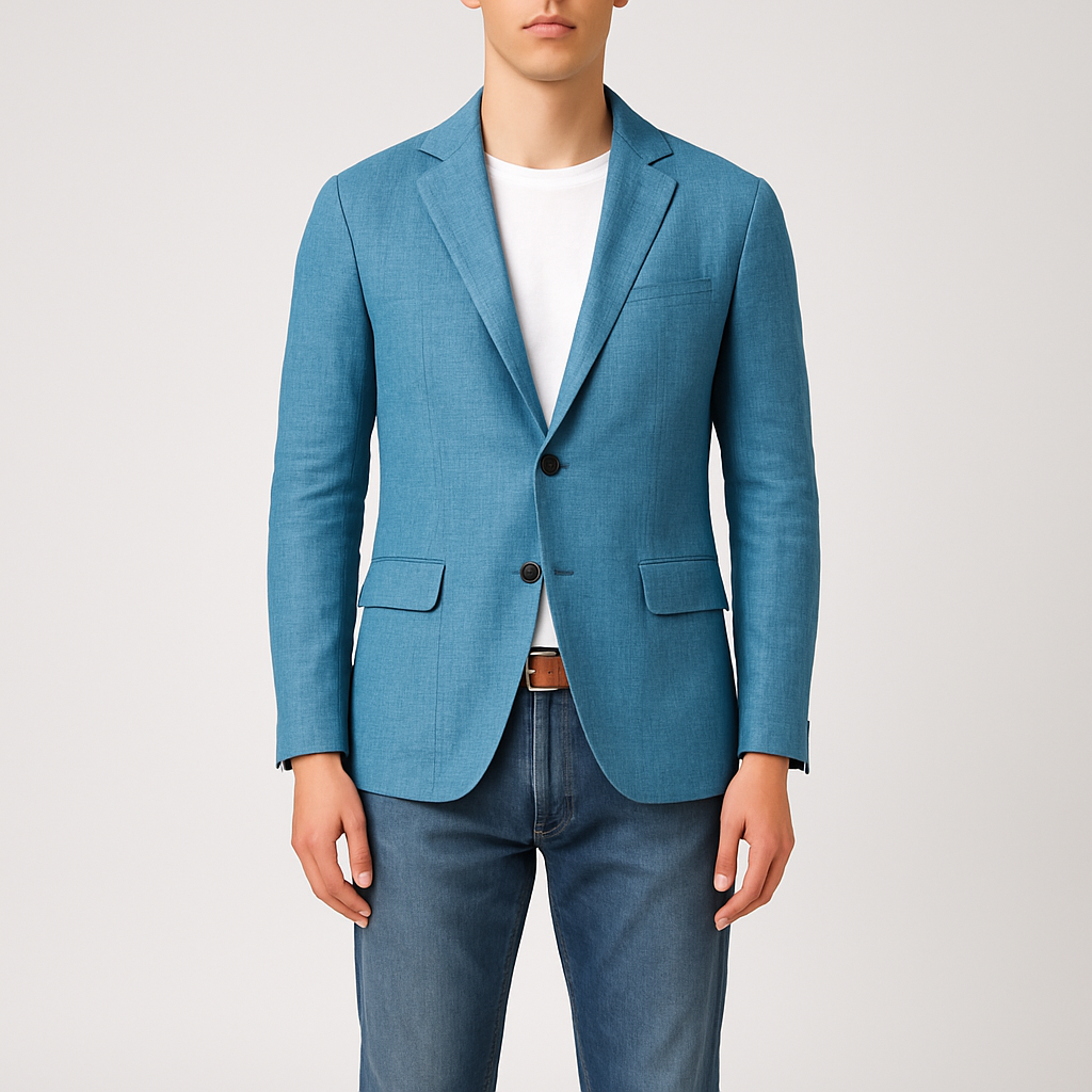 Bellivaro herre blazer i linned med casual pasform