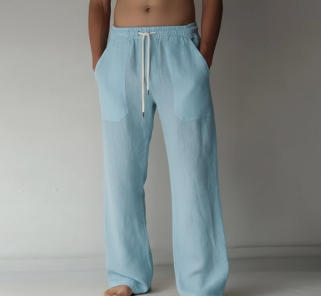 Bellivaro ανδρικό λινό παντελόνι με κορδόνι