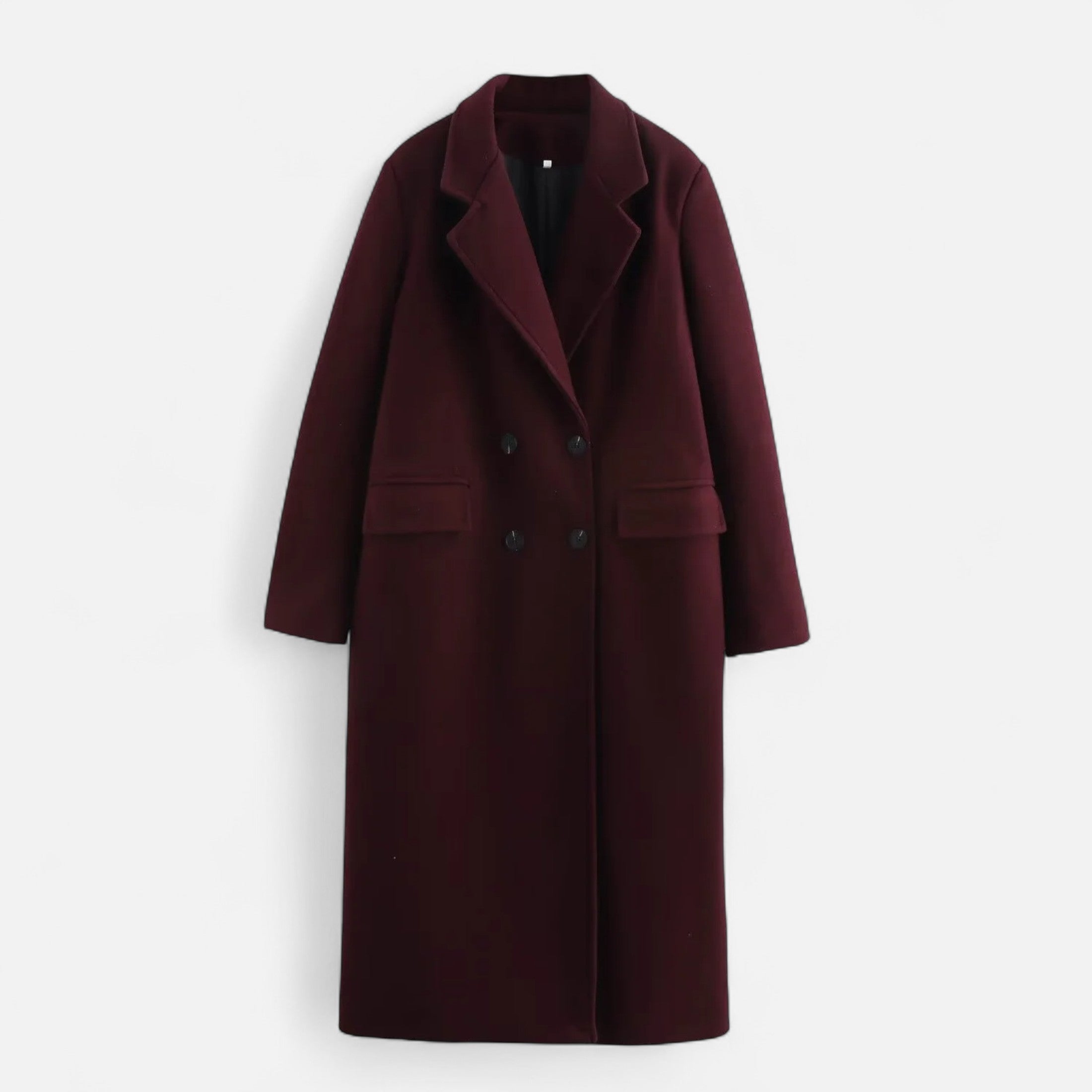 Lang trenchcoat til damer med klassisk revers