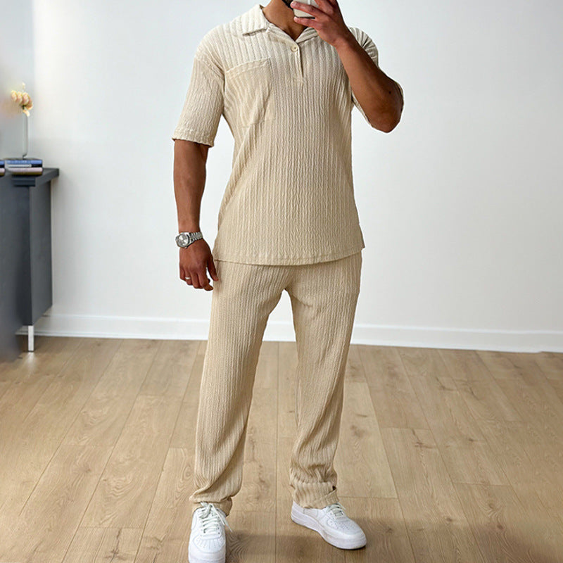 Bellivaro | Stilfuldt Herresæt med Polo T-shirt og Bukser – Perfekt til Sommeren