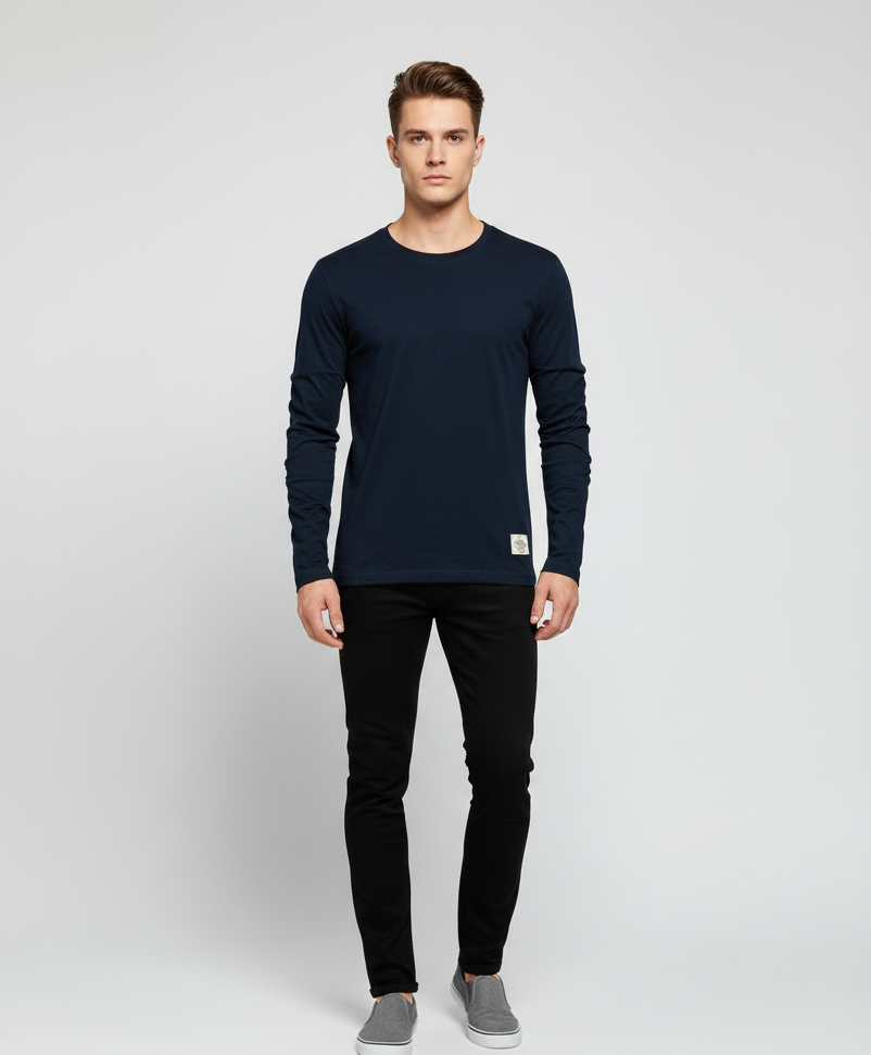 Bellivaro ανδρική μακρυμάνικη βαμβακερή μπλούζα T-shirt