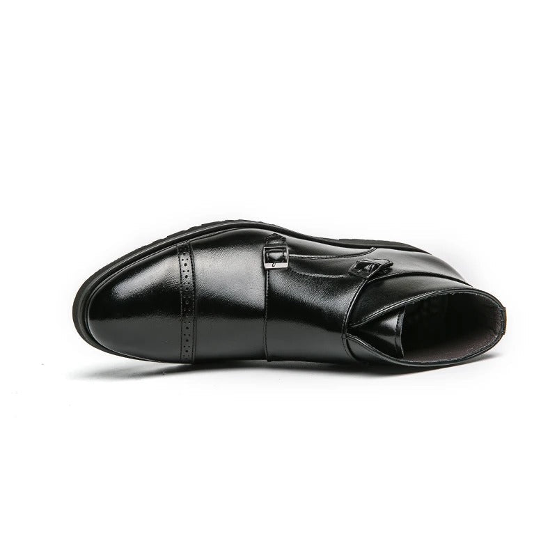 Parker | Ankle boots in faux leather with double monk strap
