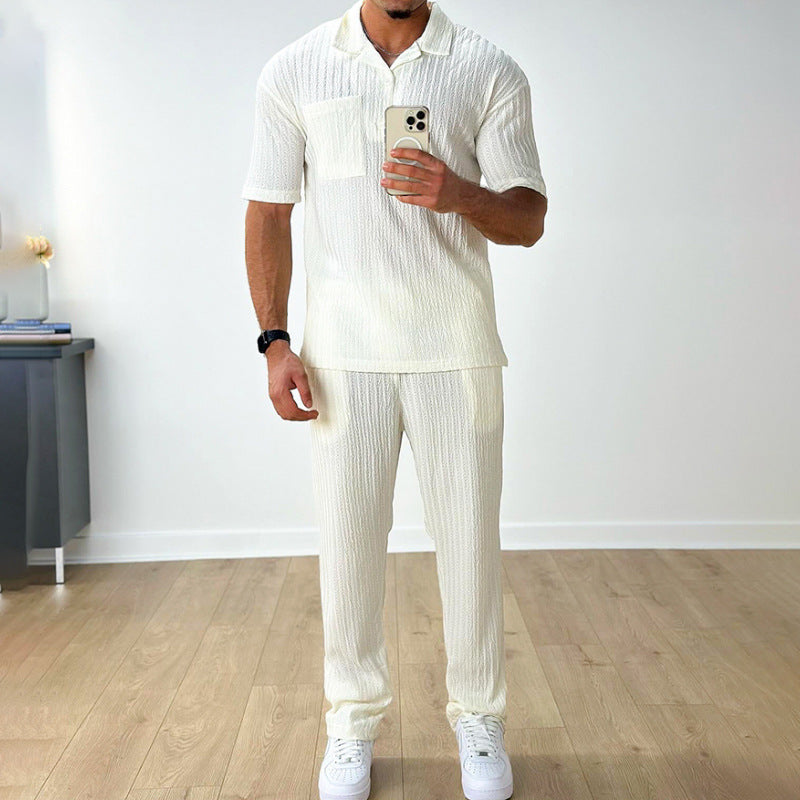 Bellivaro | Stilfuldt Herresæt med Polo T-shirt og Bukser – Perfekt til Sommeren